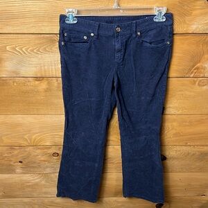 TORY BURCH Womens Pants CLASSIC TORY Corduroy 28x26 straight leg navy blue jeans